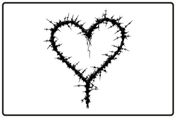 Download Heart Barbed Wire Valentines Day Silhoue - Valentines day Collection