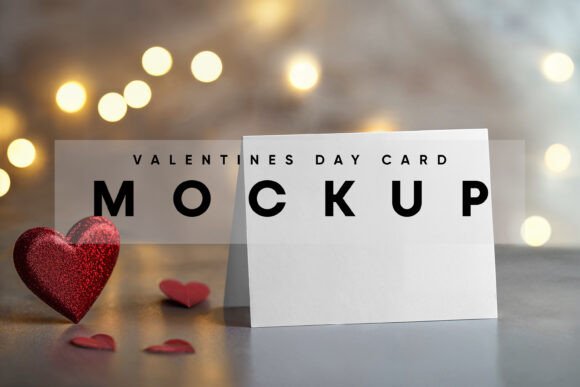 Download Valentines Day Card on the Table Mockup - Valentines day Collection