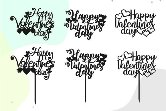 Download Happy Valentines Day Cake Topper Bundle - Valentines day Collection