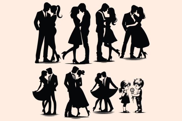 Download Happy Valentines Day Silhouette Vector - Valentines day Collection