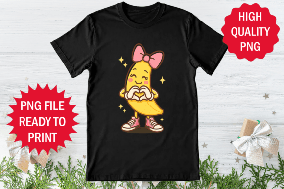 Download Cute Banana Lovers Show Love Design Art - Premium Resources